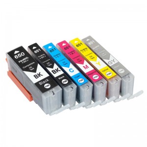 Компатибилен К / CMY Ink Cartridge PGI650XL за Канон за печатење PIXMA / MG-5450 / MG-5560 / MG-5660 / MG-6460 / MG-6540 /