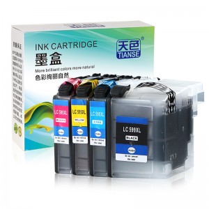 თავსებადი K / C / M / Y Ink Cartridge LC599XL / 595XL ძმა პრინტერი MFC- / J3720 / J3520