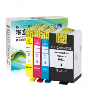 Konpatib K / CMY Ink Cartridge pou HP 905 Printer HP Officejet / pro / 6960/6970/6950/6956 / tout-an-yon sèl / IMPRIMANTE