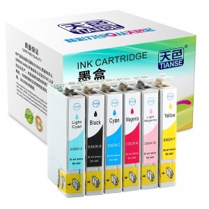 Compatible K/C/LC/M/LM/Y Ink Cartridge T0821 / 2 / 3 / 4 / 5 / 6 for Epson Printer R270/ R290/ R390/ RX590/ R610/ R690