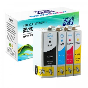 Kompatibel K / C / M / Y Ink Cartridge T1231 / 2/3/4 untuk Printer Epson 80W / 700FW
