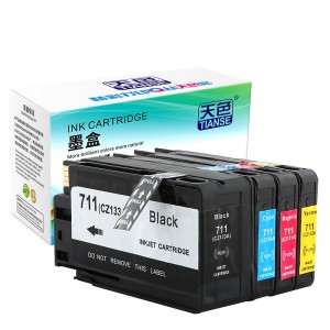 Kompatibel K / C / M / Y Ink Cartridge 711 / CZ133 / 4/5 / 6A untuk HP Printer HP T520 / DESIGNJETT120 / CZ133A