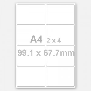 Factory For Wholesale Bookend - A4 2*4 White Glossy Rounded Corner Printable Labels – TIANSE
