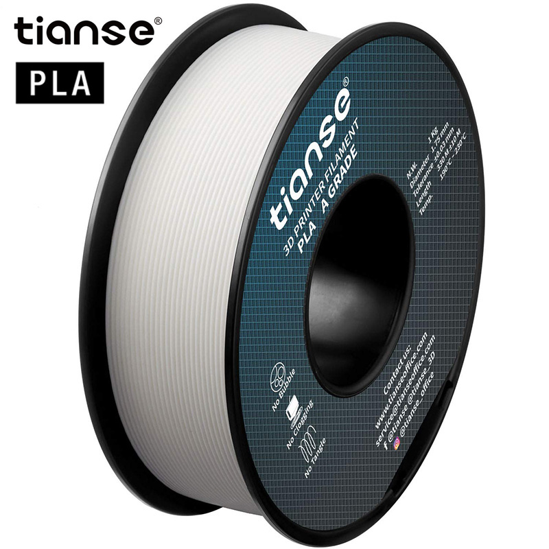 TIANSE PLA+ 3D Printer Filament White Guangzhou Sanheng Information Technology Co Dimensional Accuracy +/- 0.03 mm Ltd 1.75 mm TS-WH-1KG1.75-PLA+ 1 kg Spool