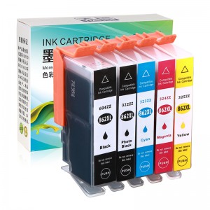 Compatible K/C/M/Y/PHBK Ink Cartridge 862XL for HP Printer HP PHOTOSMART/ D5468/ B8558